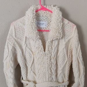 Wool belted sweater